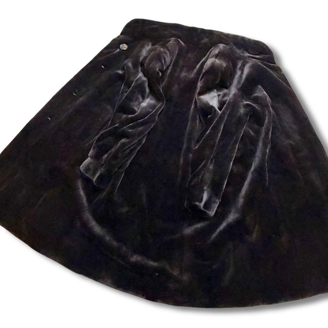 【着丈100cm】ヴァレンティノ シェアードミンク リアルファーコート 銀サガ