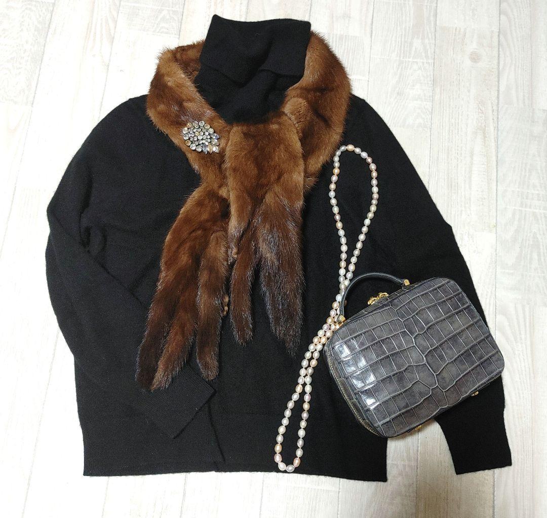 デミバフ ミンクファー ロングマフラー 足付き しっぽ付き フランス Paris