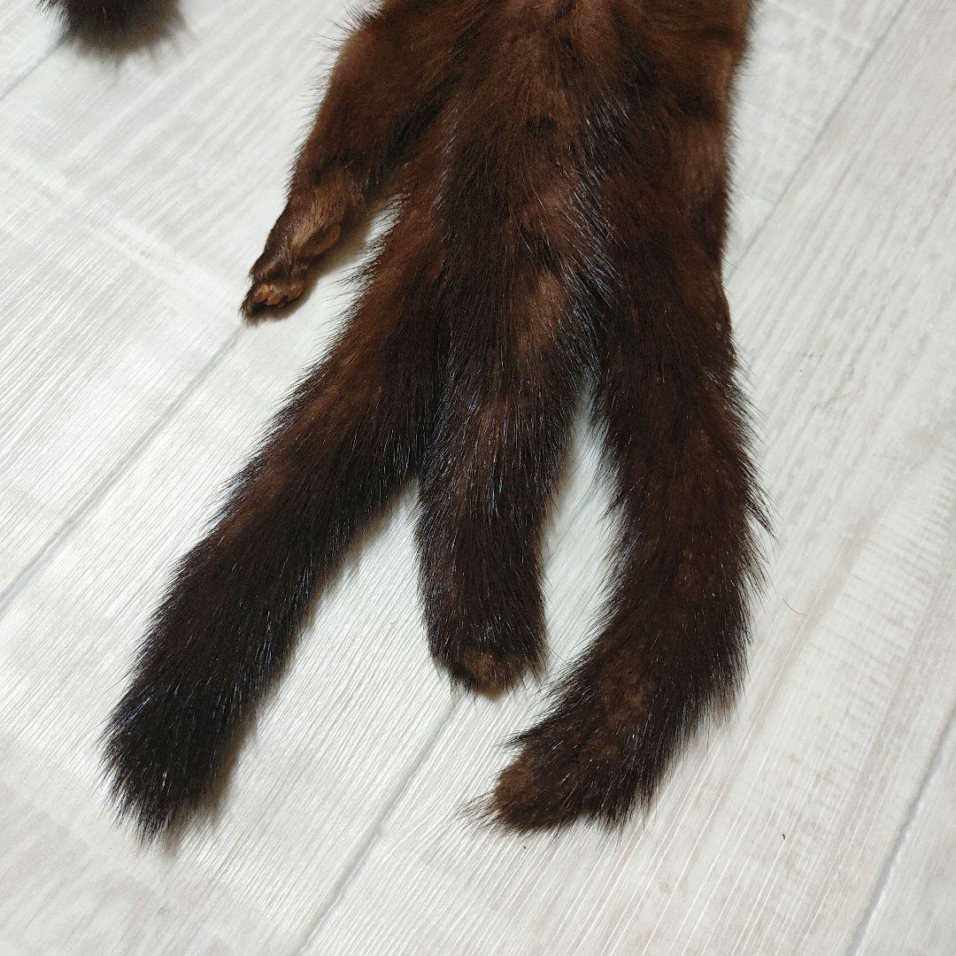 デミバフ ミンクファー ロングマフラー 足付き しっぽ付き フランス Paris