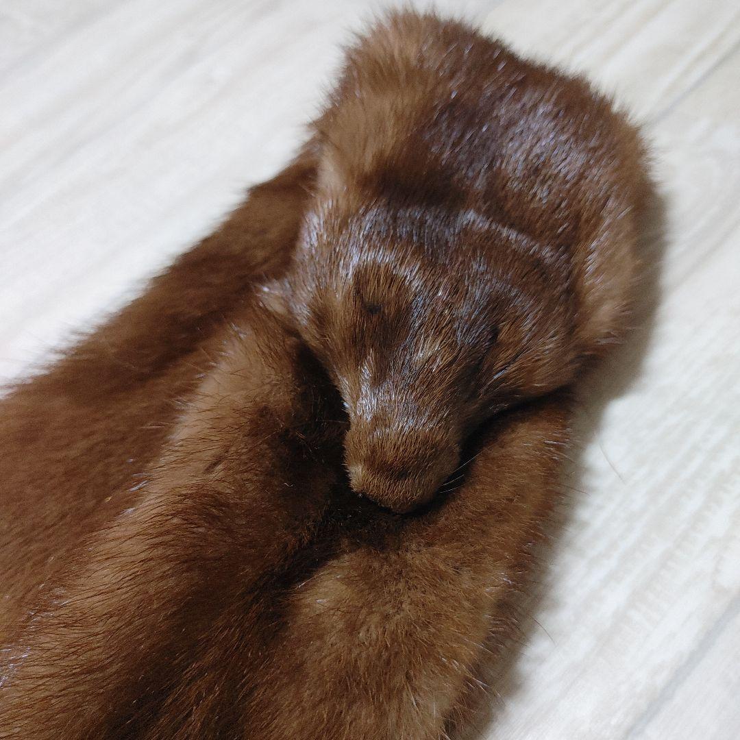 デミバフ ミンクファー ロングマフラー 足付き しっぽ付き フランス Paris