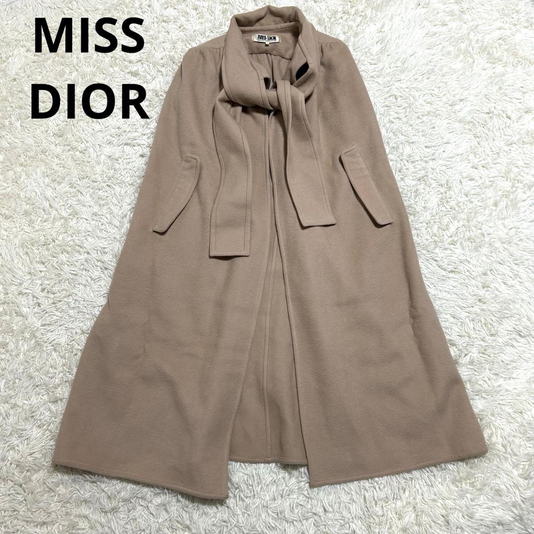 良品✨️希少 miss dior ミスディオール ポンチョ ボウタイ ウールコート