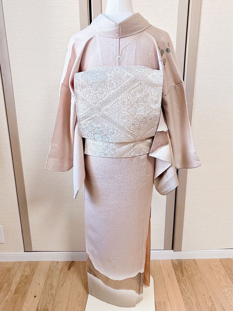 極美品　正絹　訪問着　フルセット　裄67 L 卒業式入学式　袋帯　トール　一つ紋