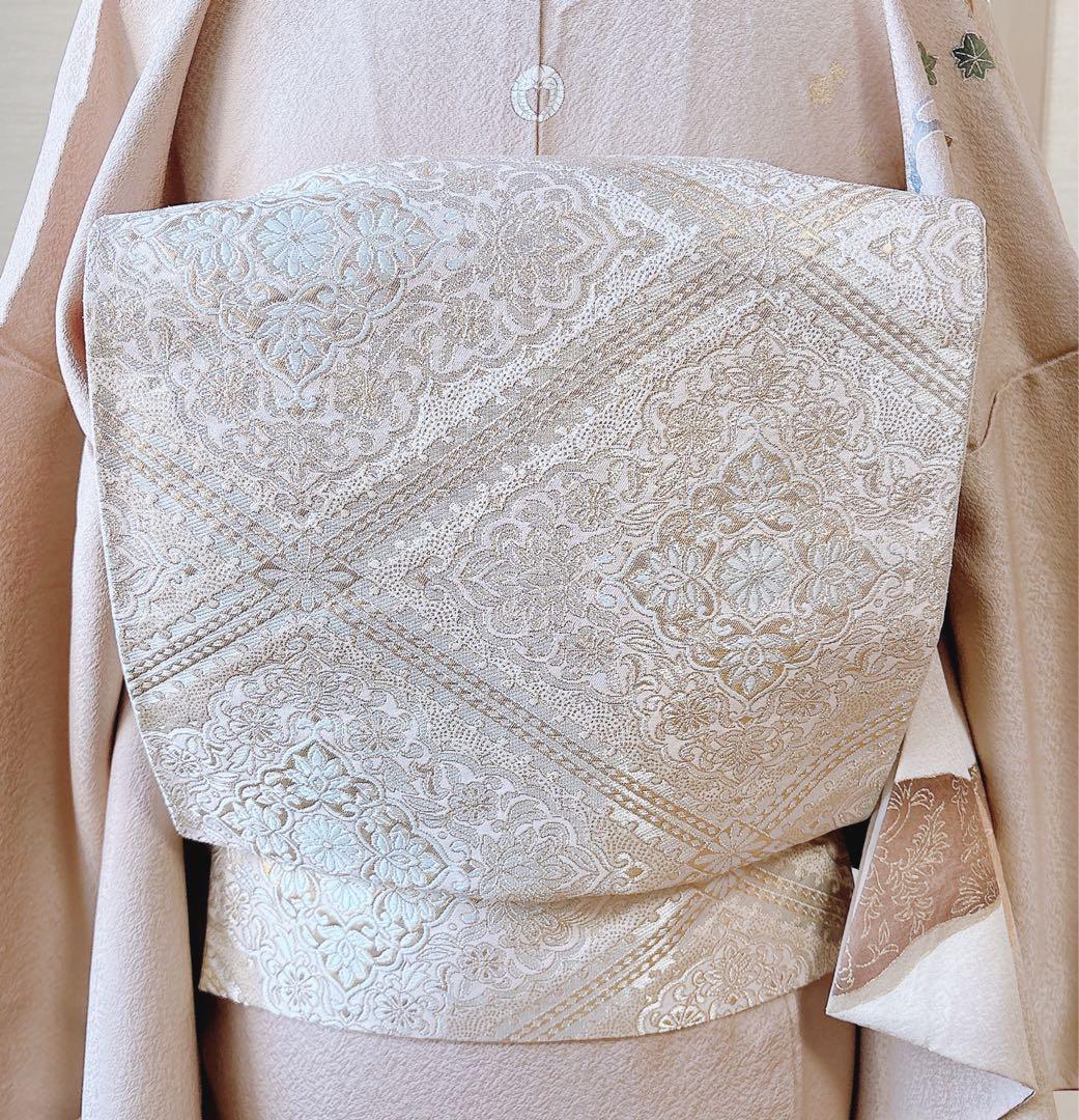 極美品　正絹　訪問着　フルセット　裄67 L 卒業式入学式　袋帯　トール　一つ紋