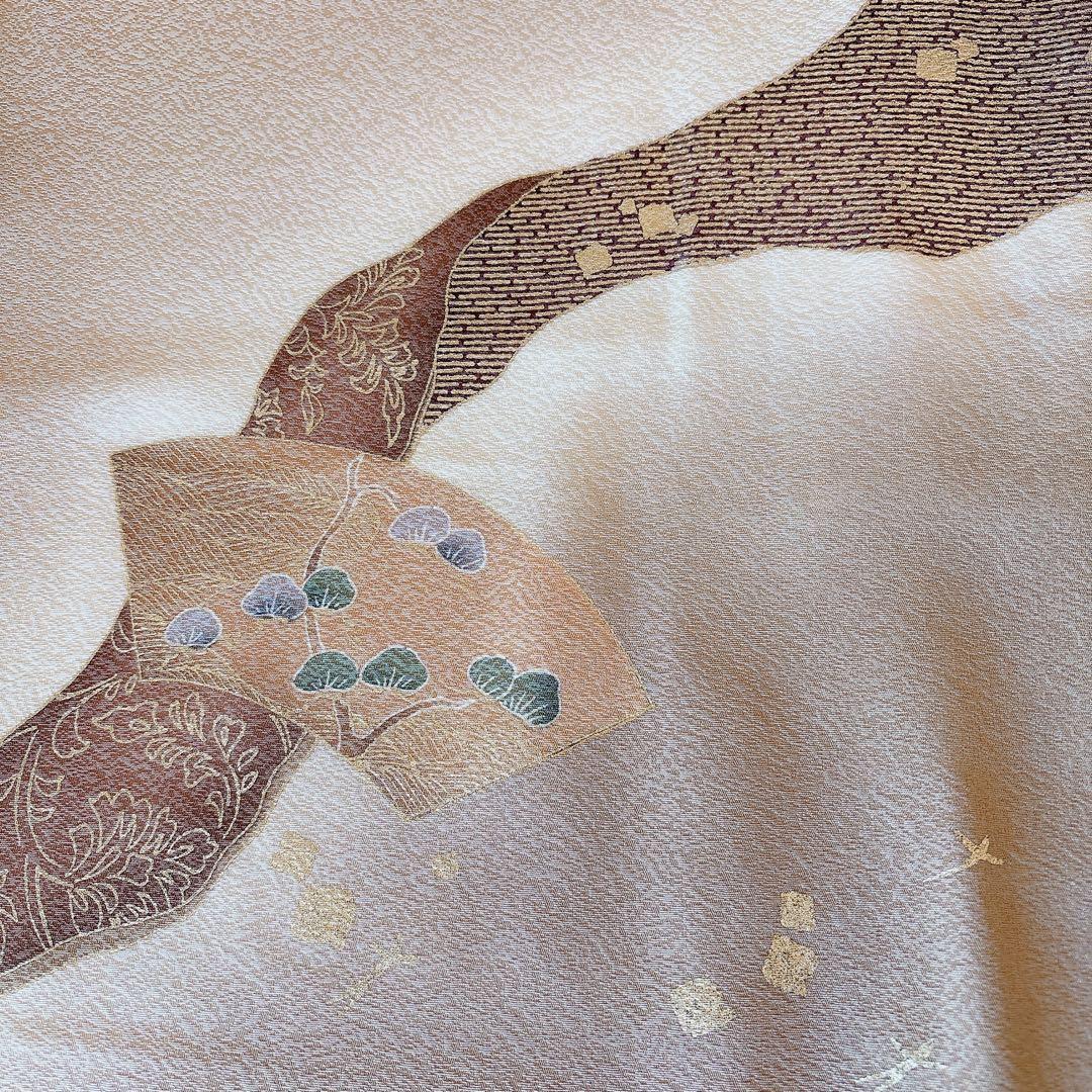 極美品　正絹　訪問着　フルセット　裄67 L 卒業式入学式　袋帯　トール　一つ紋