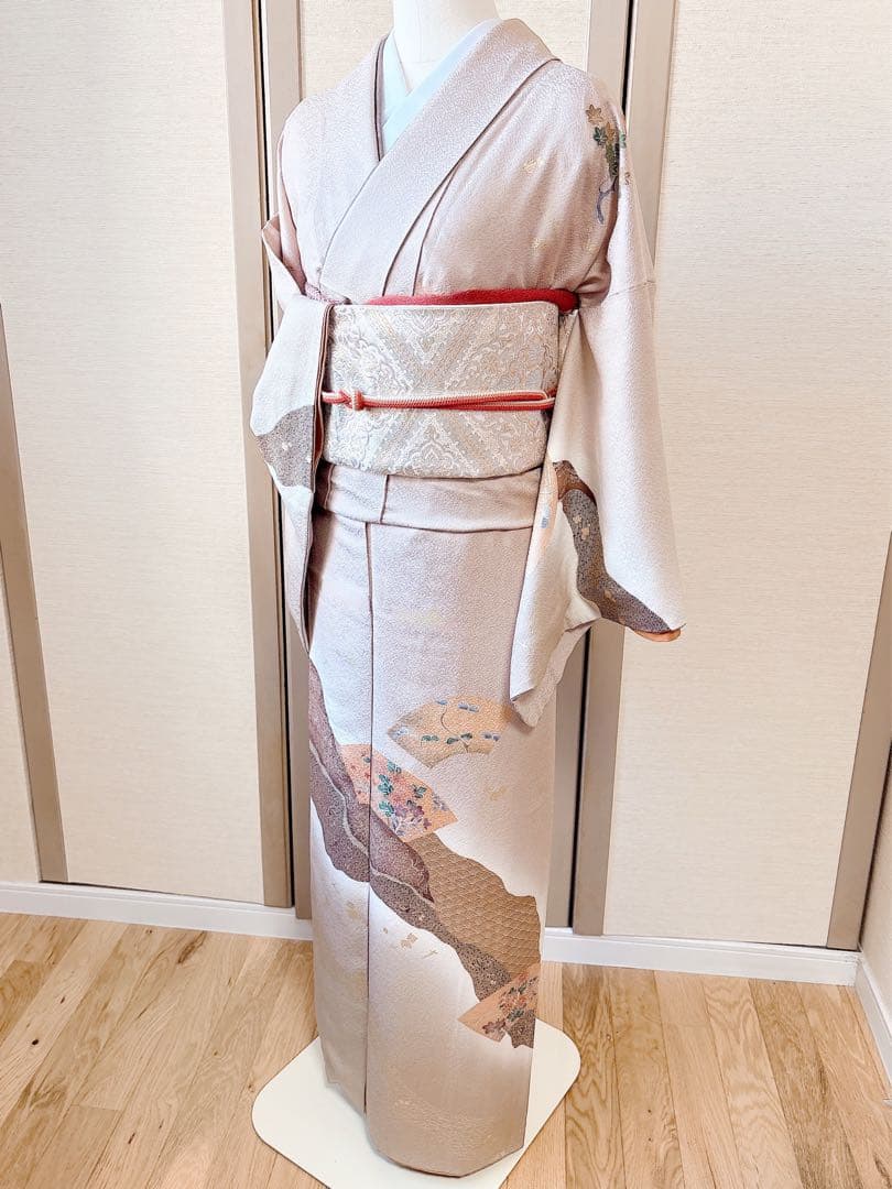 極美品　正絹　訪問着　フルセット　裄67 L 卒業式入学式　袋帯　トール　一つ紋