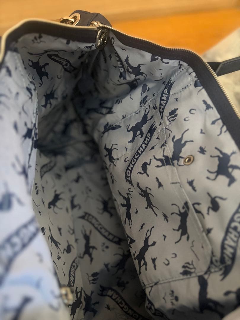 ロンシャン☆キュイール•ルプリアージュオールレザーネイビー