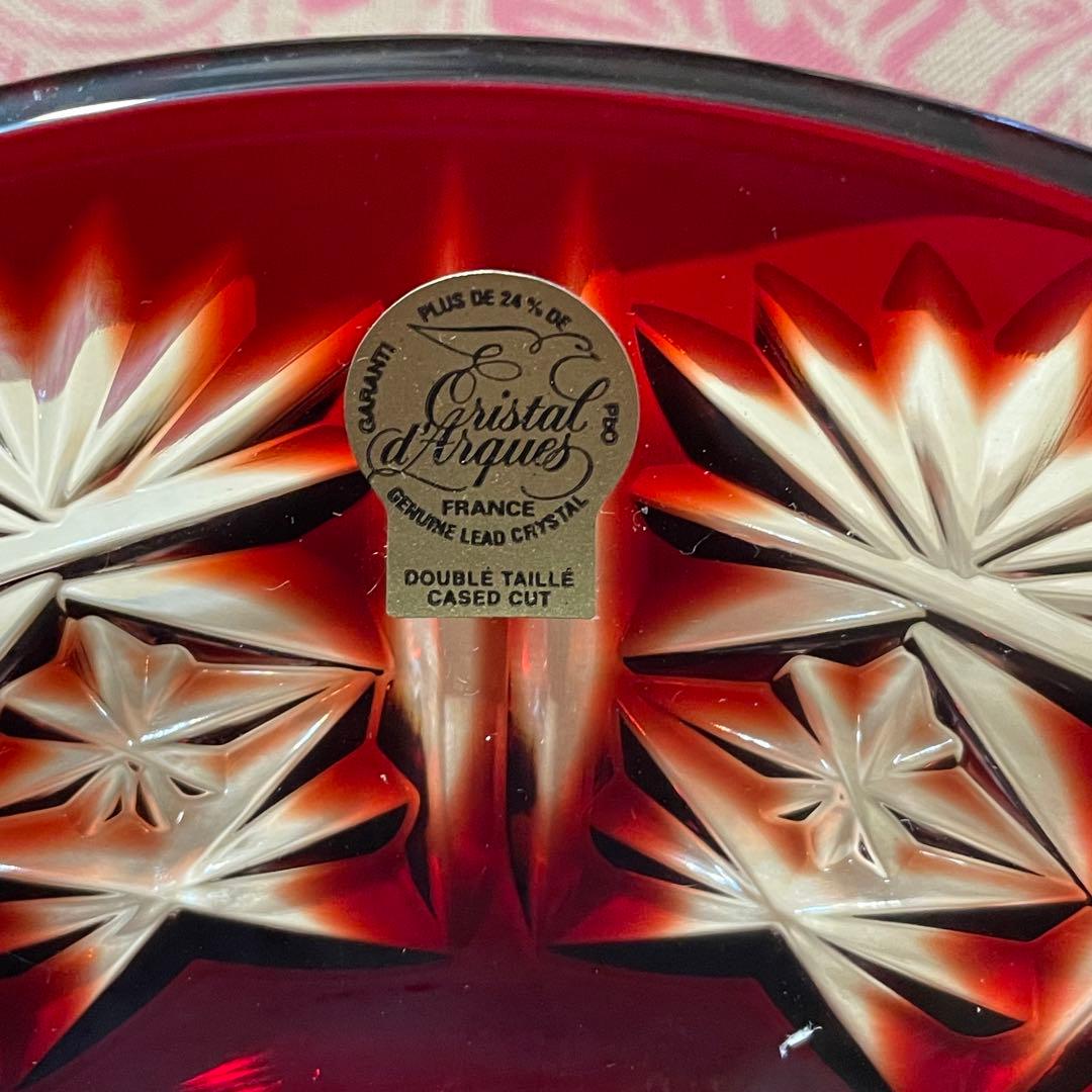 未使用　クリスタル•ダルク　色被切子　ボウル　鉢　　カメイガラス