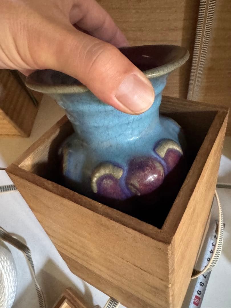 ‼️早速最後の値段‼️リサイクルFORT‼️直送唐物⑤‼️均窯青磁紅班三儀尊の花瓶‼️