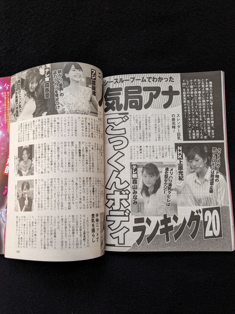 週刊アサヒ芸能　つばさ舞　長澤まさみ　高部知子　松田聖子　ミスコン　新人アナ