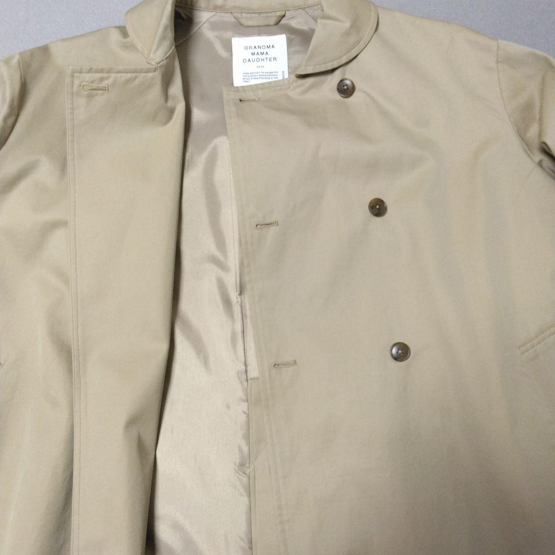 グランマ ママ ドーター コットン ギャバジン ラウンドカラー トレンチコート