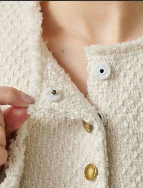 PUAL CE CIN リングツイードノーカラージャケット