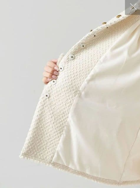 PUAL CE CIN リングツイードノーカラージャケット