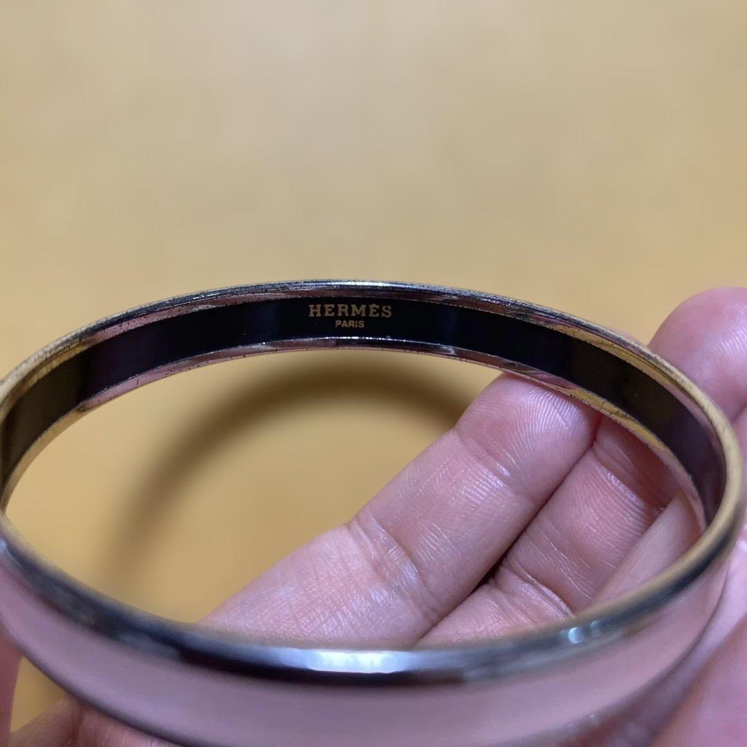HERMES エルメス エマイユ バングル ピンク