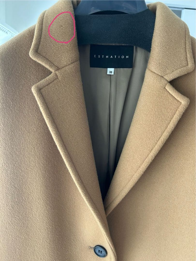 ESTNATION チェスターコート サイズ38 キャメル色