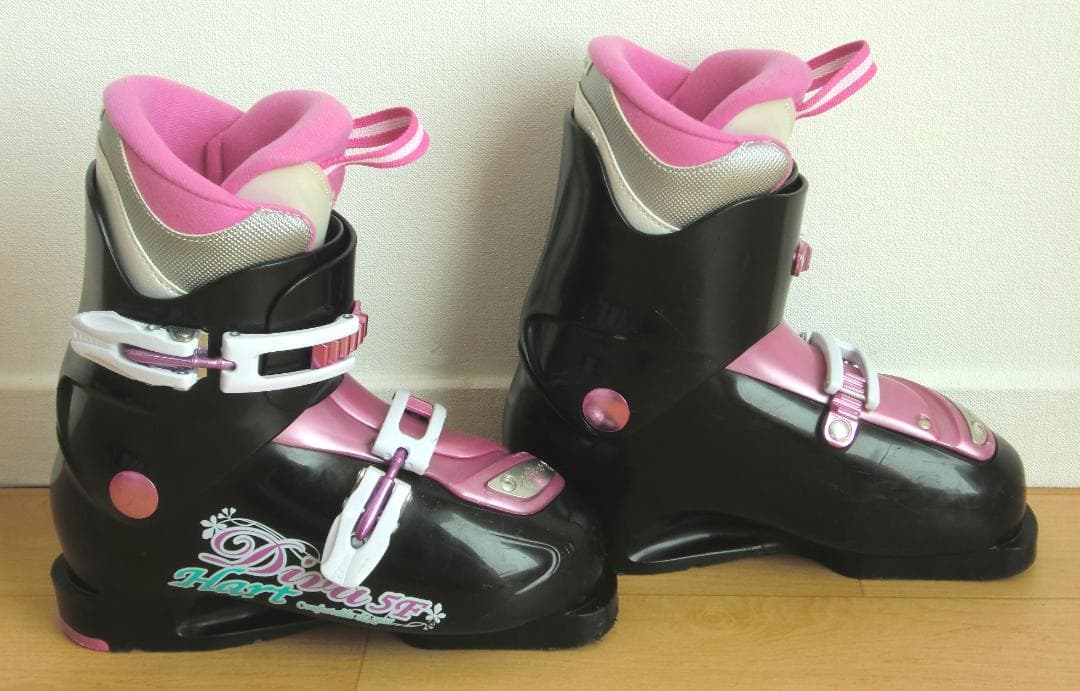 ■■送料無料■ハート■子供用スキーセット■板130/靴23■WAX済■女の子■■