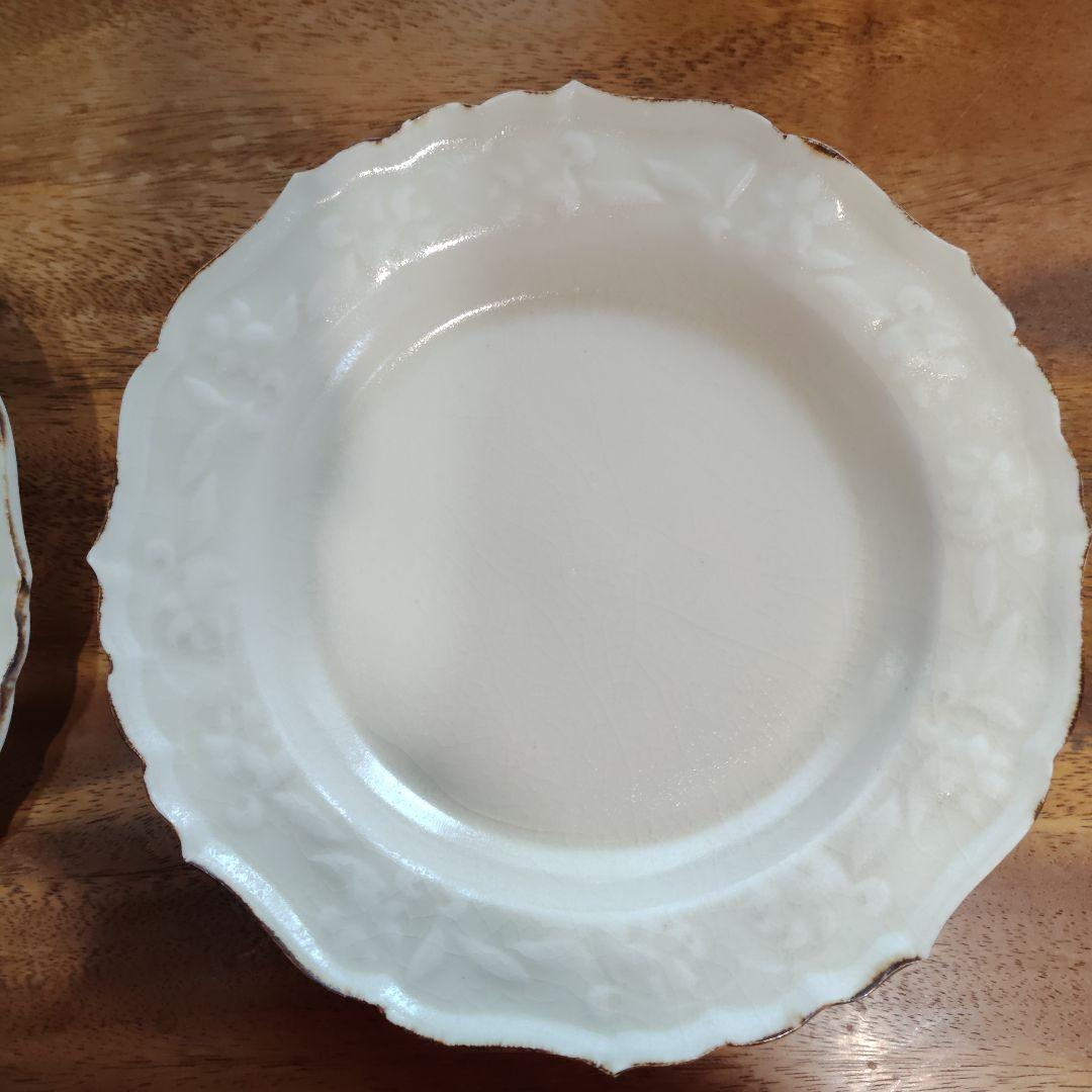 阿部慎太朗 7.5寸お花レリーフ皿 2枚セット