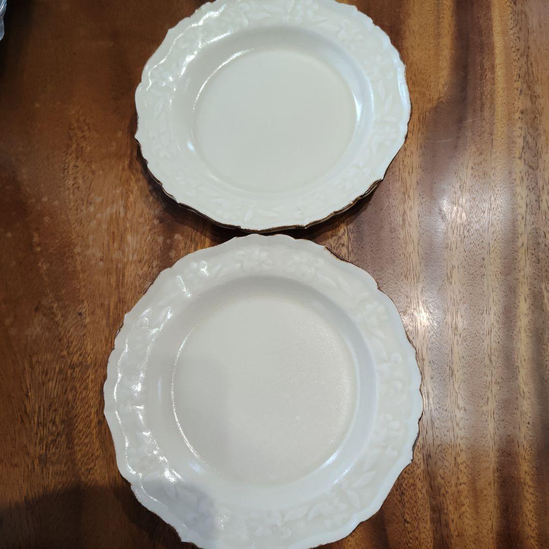 阿部慎太朗 7.5寸お花レリーフ皿 2枚セット