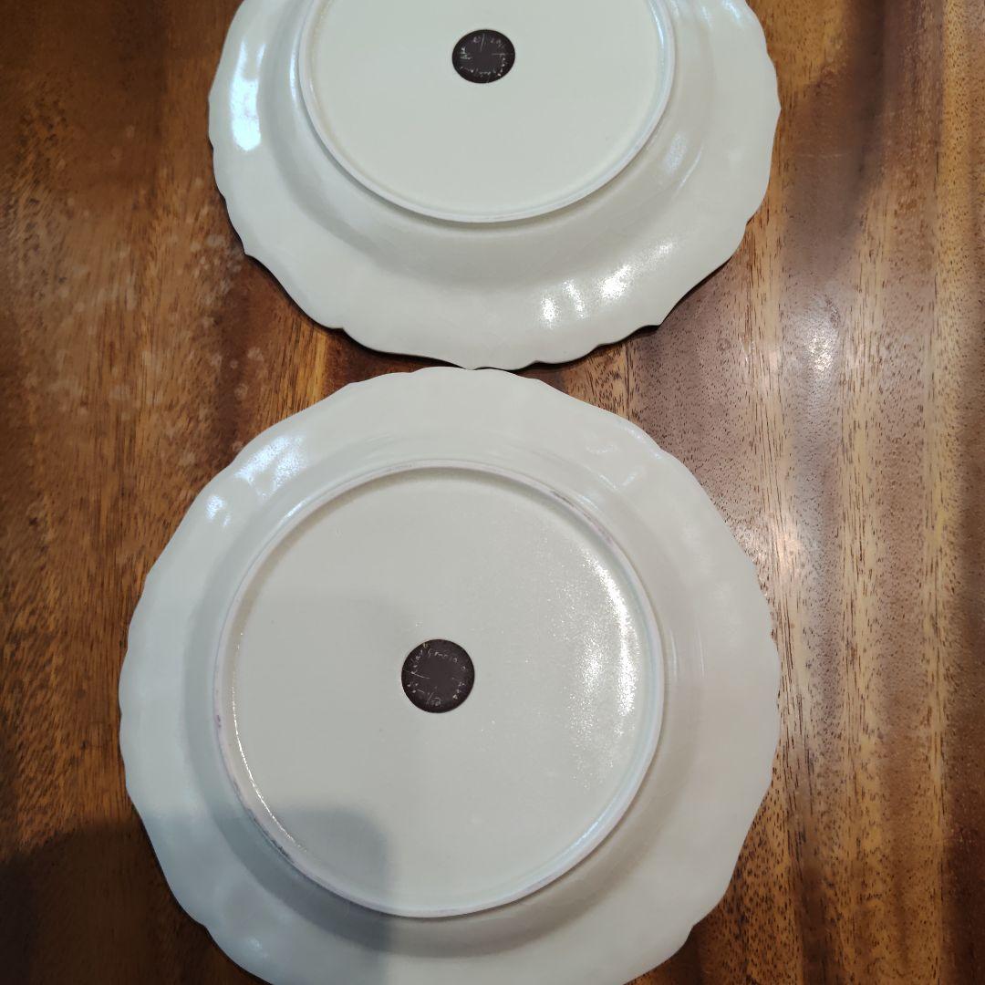 阿部慎太朗 7.5寸お花レリーフ皿 2枚セット