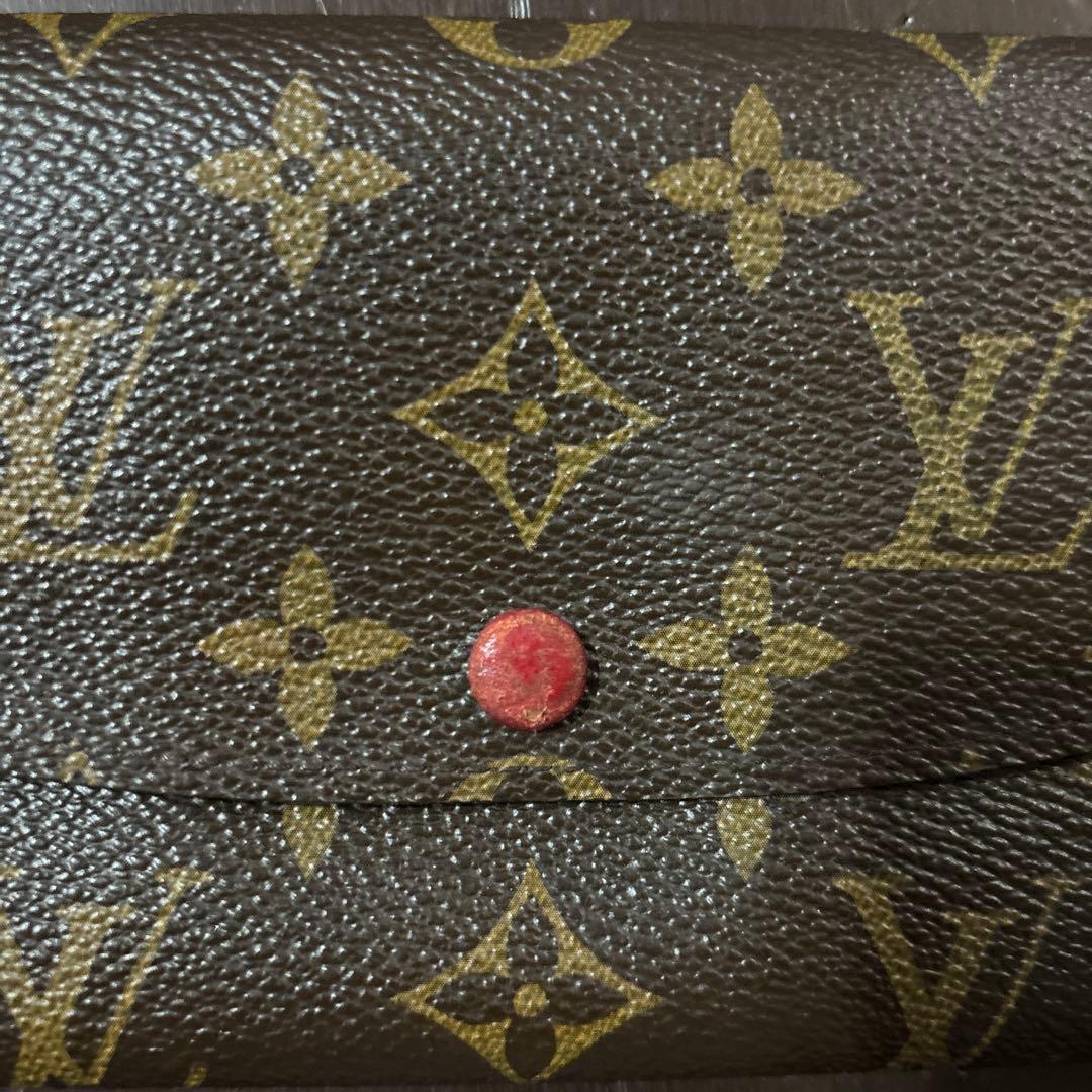 ルイヴィトン モノグラム エミリー 赤ルージュ長財布