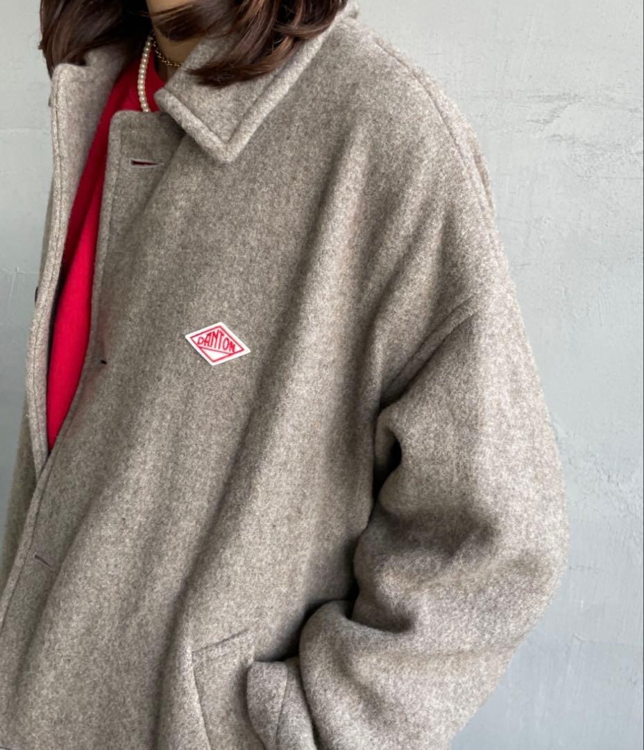 【極美品】DANTON ウール ライト パイル ステンカラー ロングコート