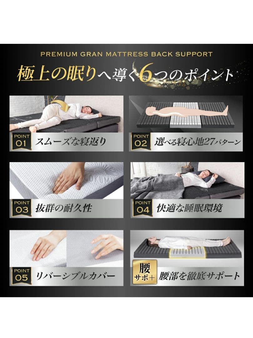 専用です！GOKUMIN 三つ折り　高反発マットレス セミダブル 10cm