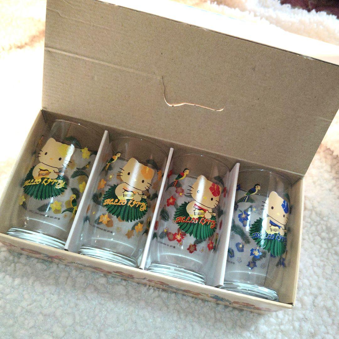 2002年製ハワイ限定超貴重Hello Kitty ドリンクグラス 4個セット