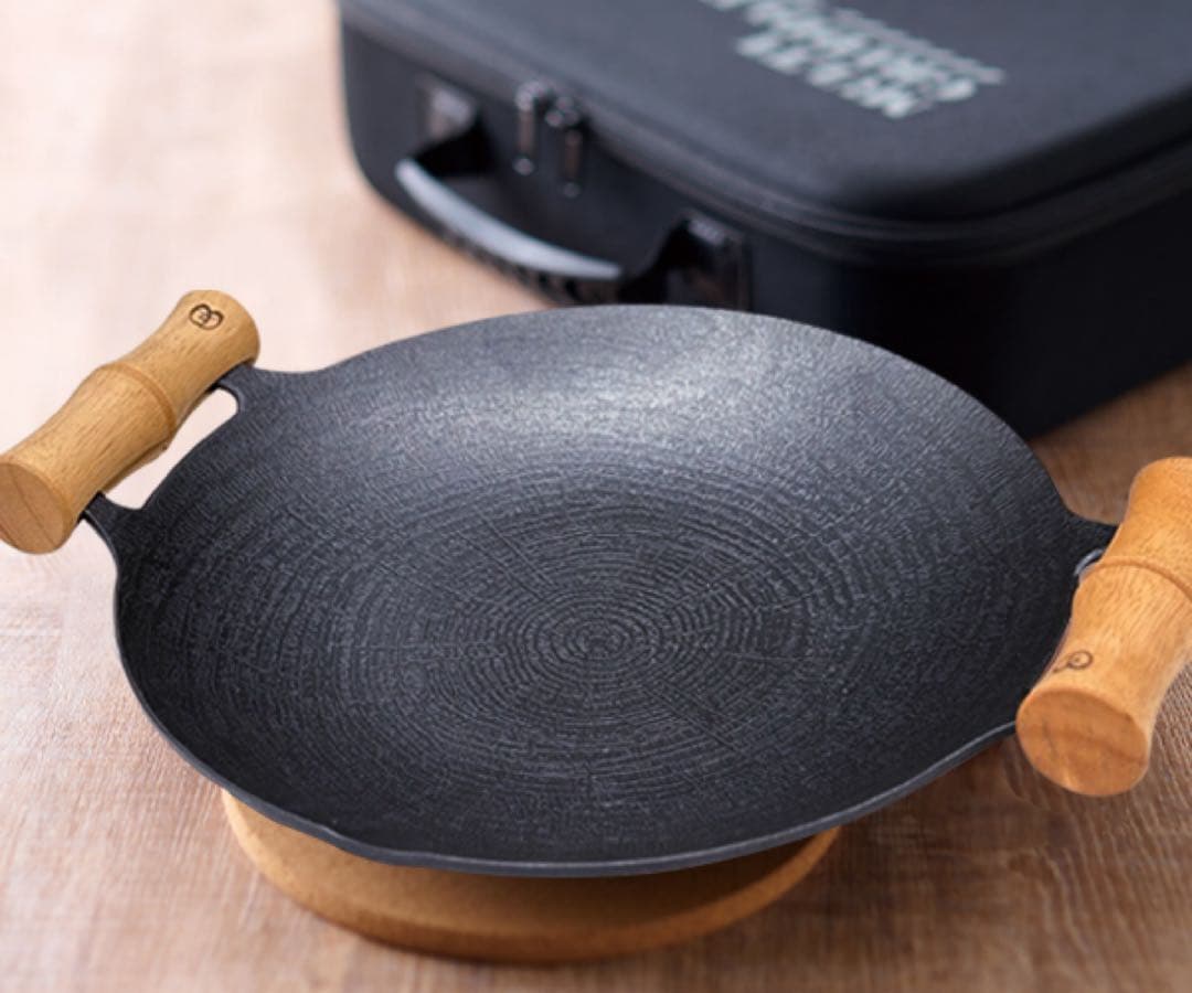 JHQ / 鉄板マルチグリドル セット 深型29cm+取っ手+鍋敷き+ケース