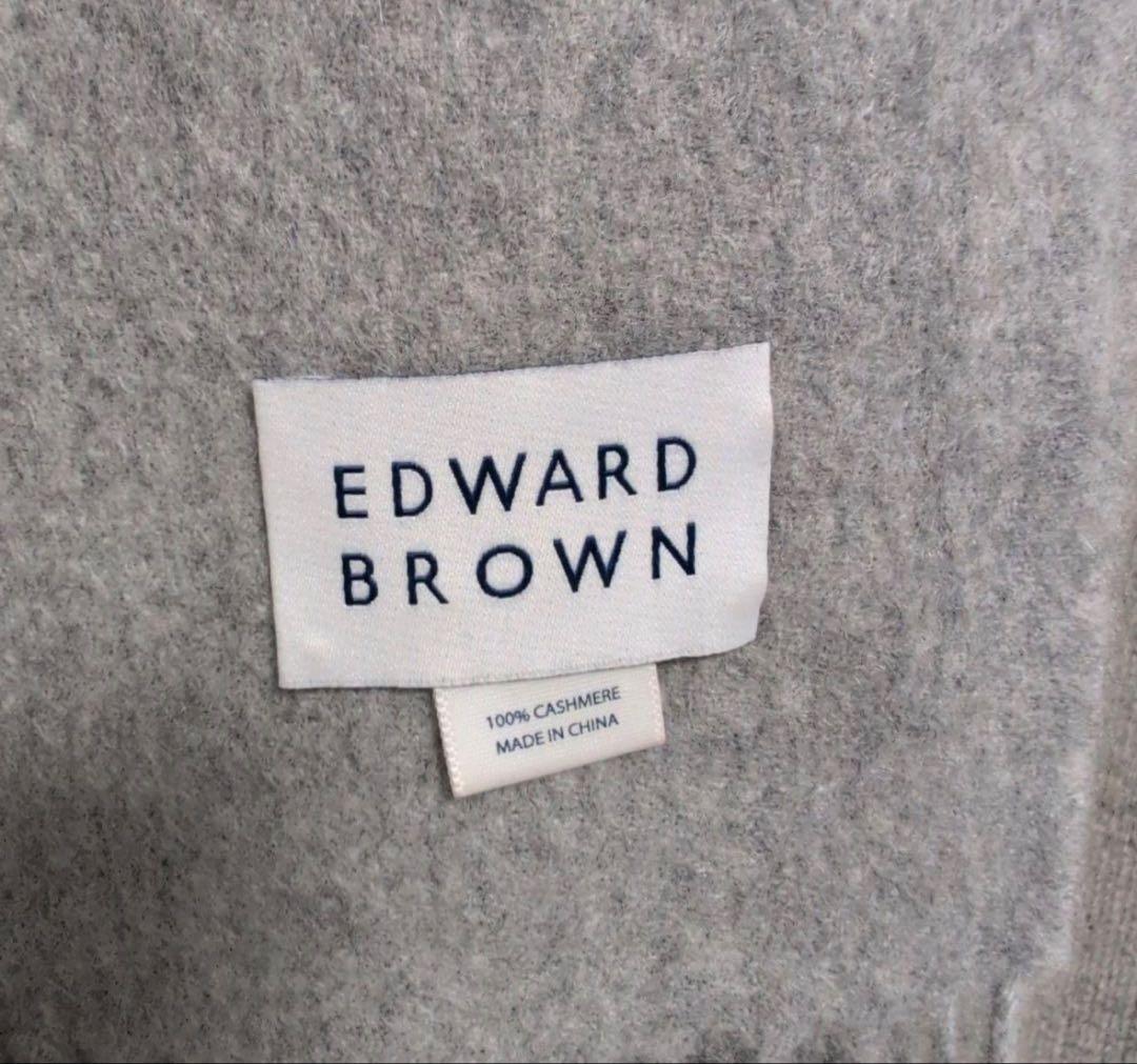 EDWARD BROWN 100%カシミヤ マフラー グレー
