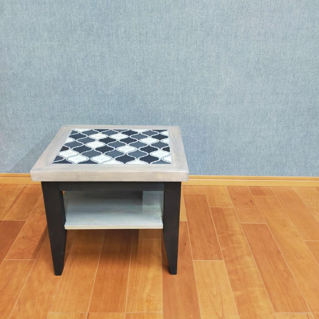 【新作】オシャレなランタンタイルの木製サイドテーブル ★ソファーに★ローテーブル