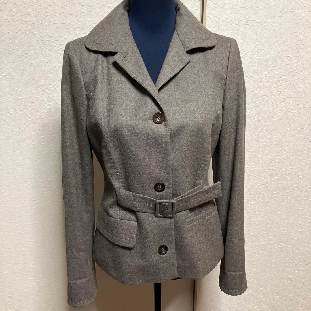 【AGNONA】茶色系ミックス・テーラードステンカラーツーウェイ✨44超美品✨