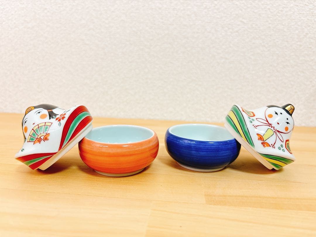 ちーばぁ～ご依頼品　有田焼　幸楽窯　おひな様珍味入れ　ぼんぼり　4点セット