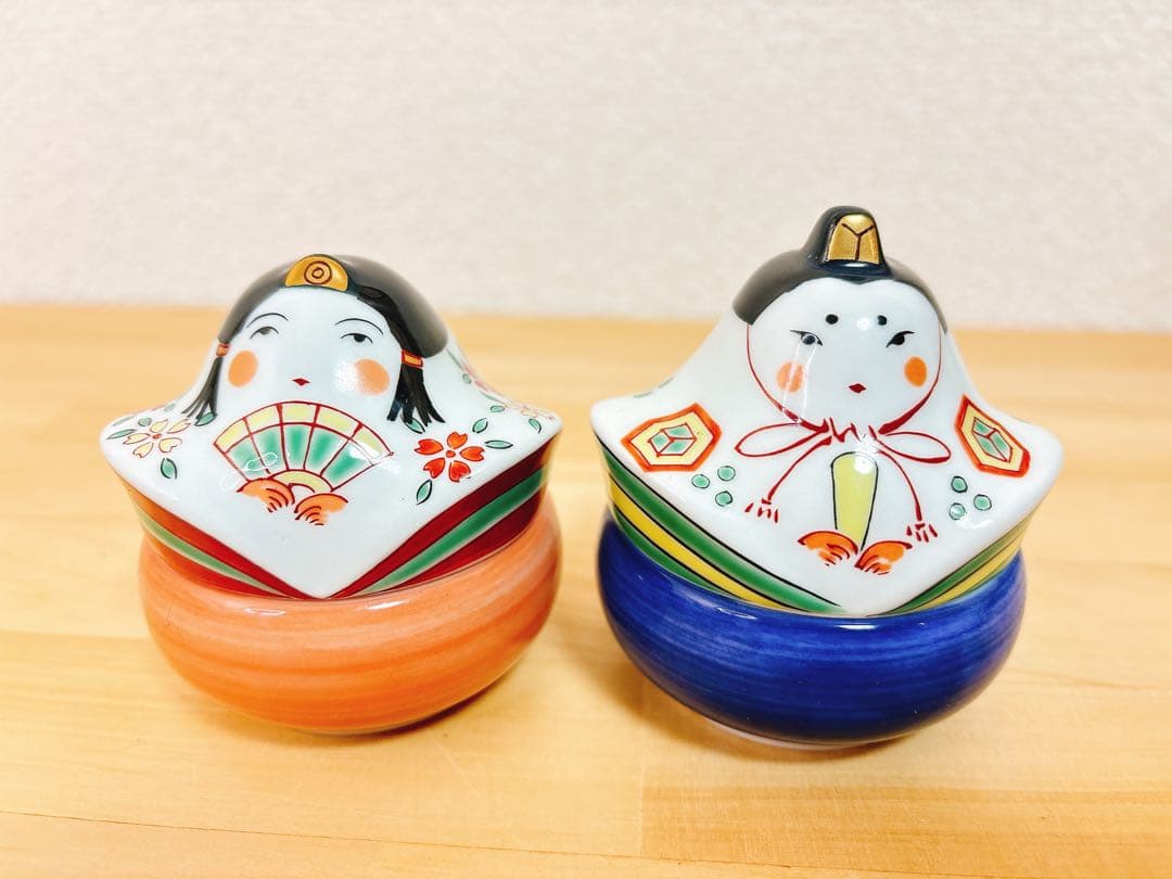 ちーばぁ～ご依頼品　有田焼　幸楽窯　おひな様珍味入れ　ぼんぼり　4点セット