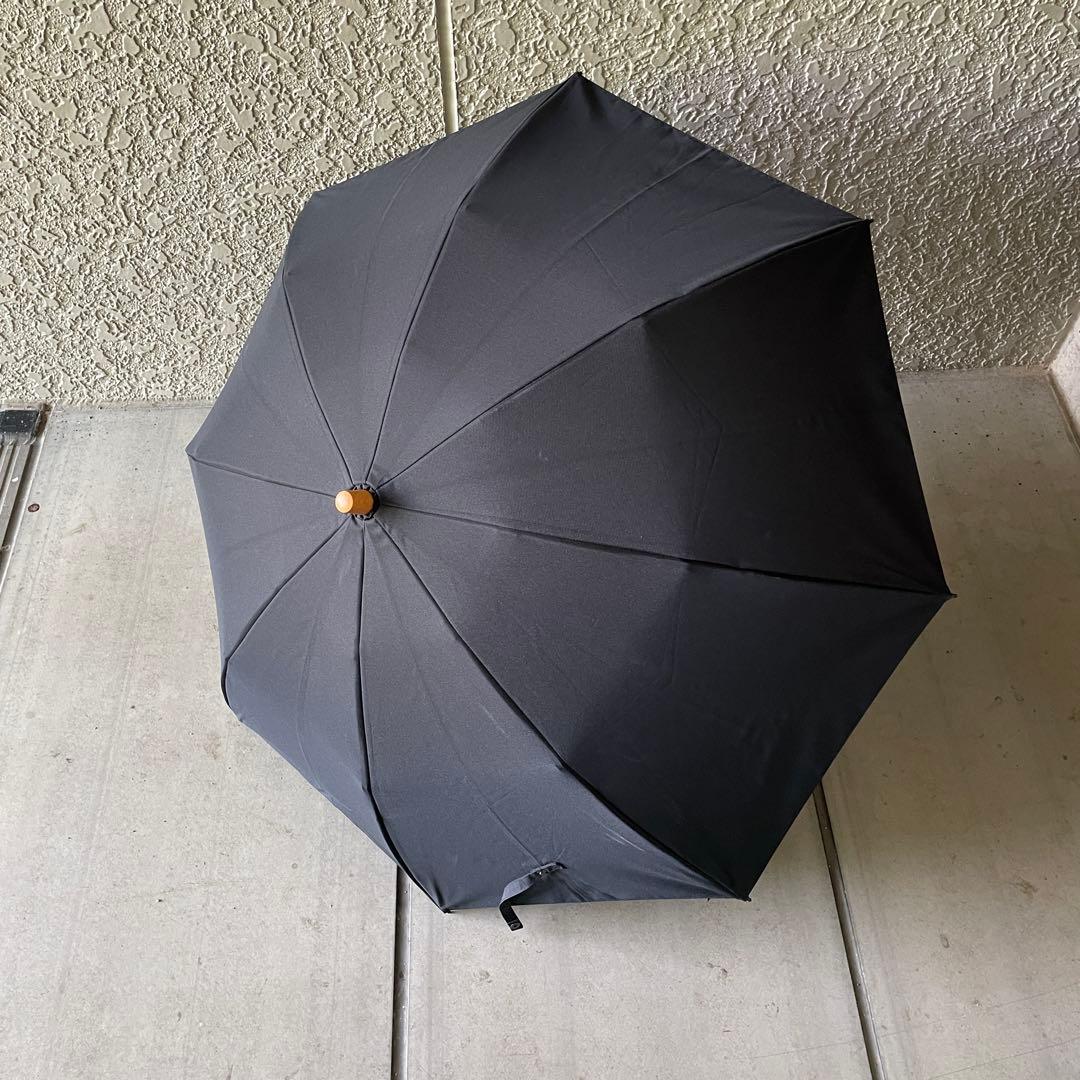【サンバリア100】 2段 折りたたみ日傘 無地 黒