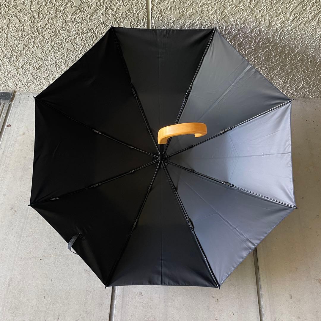 【サンバリア100】 2段 折りたたみ日傘 無地 黒