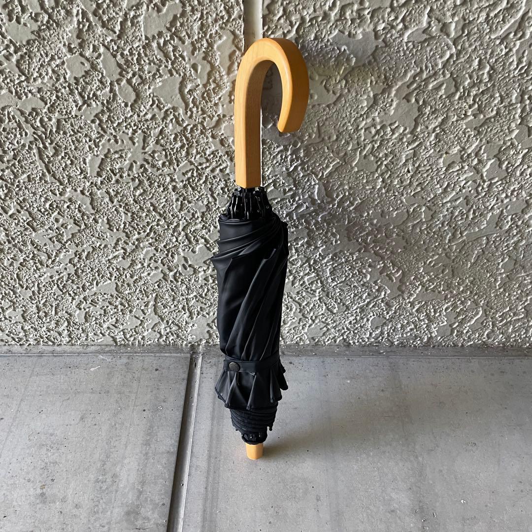 【サンバリア100】 2段 折りたたみ日傘 無地 黒