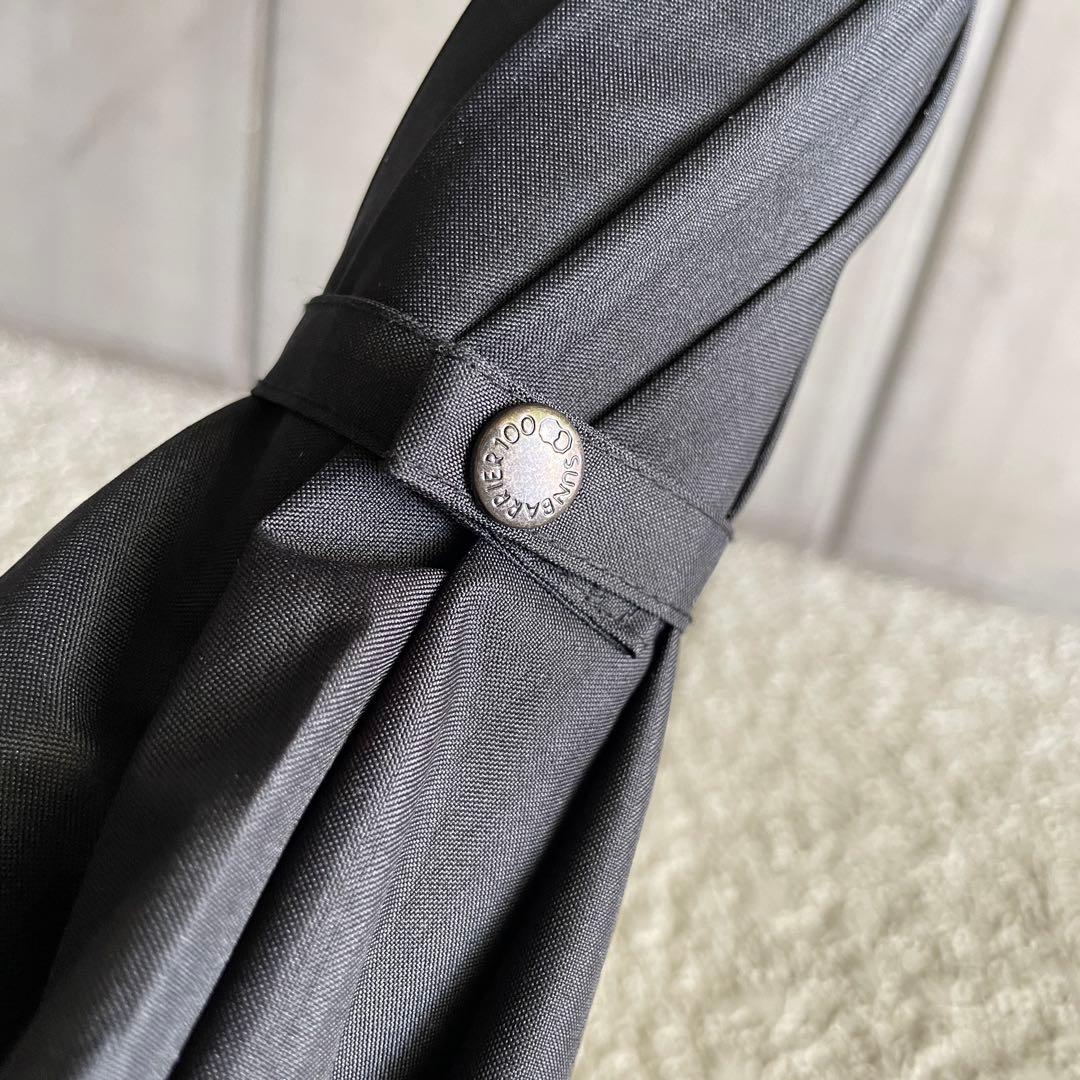 【サンバリア100】 2段 折りたたみ日傘 無地 黒