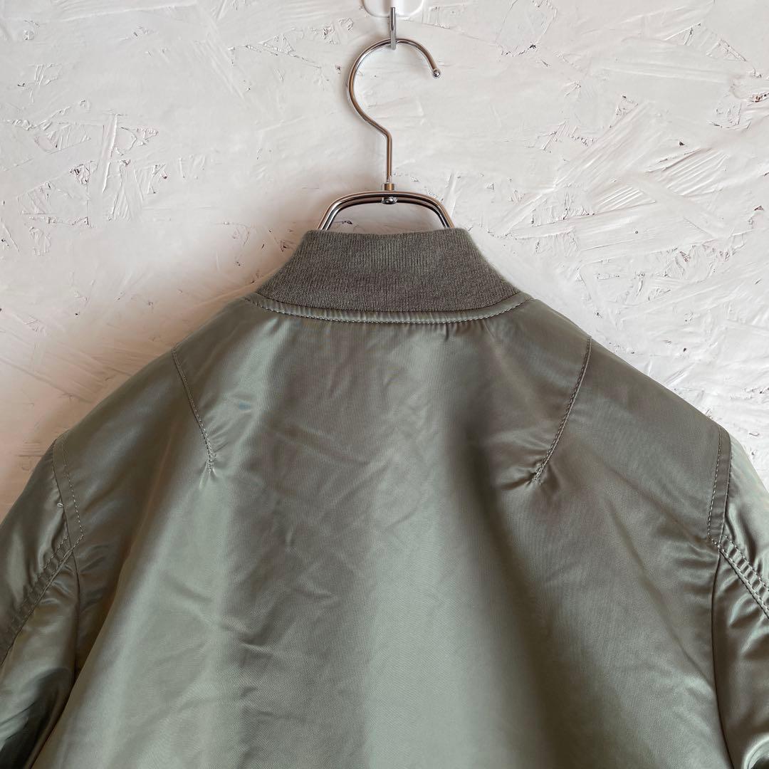 【ALPHA】MA-1 フライトジャケット　中綿ブルゾン　カーキ　S