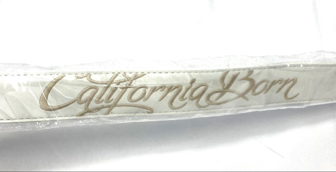 5xN9レ未使用 ガッチャゴルフ ペイズリーホールレスバックルベルト 白