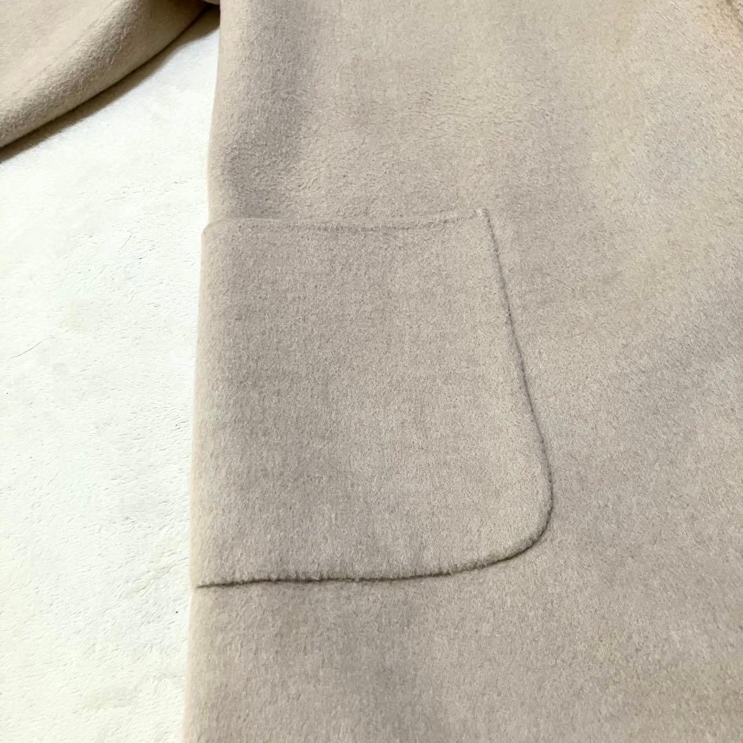 ギャルリーヴィー ダブルフェイス フーデッド リバーコート ライトベージュ 36