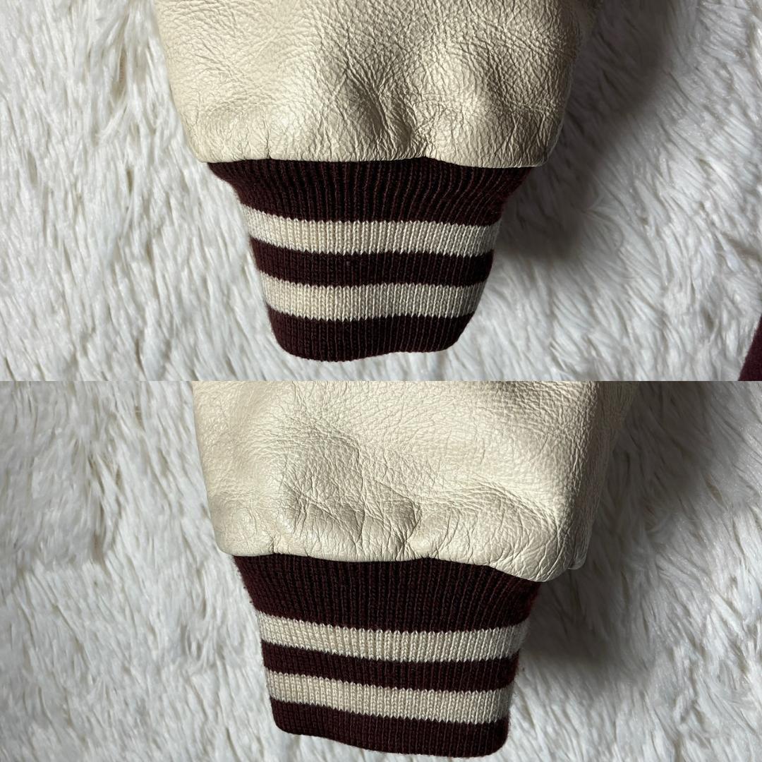 美品 90s コンバース オールスター スタジャン 袖レザー 牛革 ワイン L