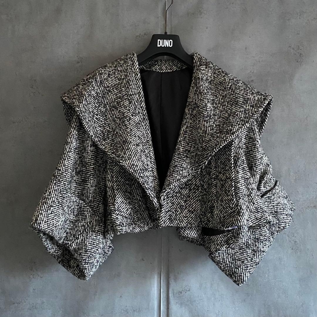 新品 シーニュ Cygne Josette ビッグカラーショートコート ツイード