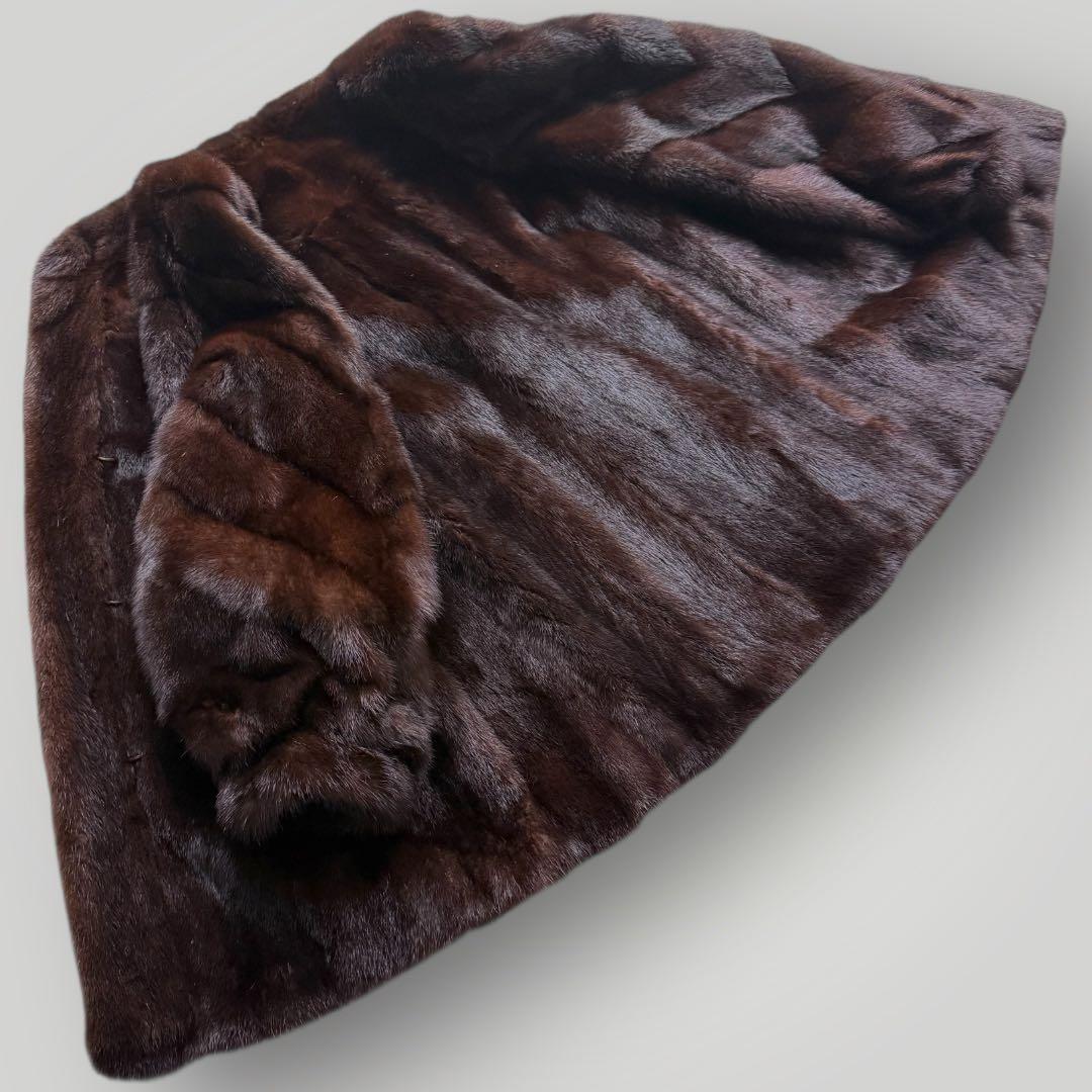 毛皮☆サガミンク MINK ファーコート なめし柔らか◎ 毛艶◎ ふかふか 茶系