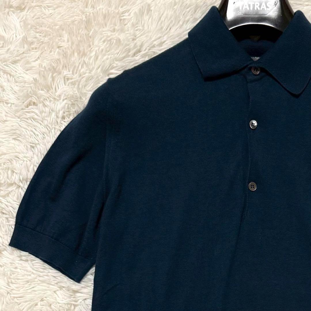 美品/現行✨ジョンスメドレー ニットポロシャツ シーアイランドコットン 英国製