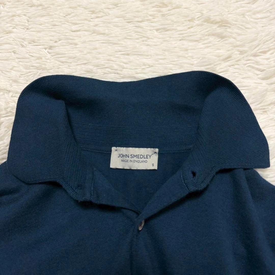 美品/現行✨ジョンスメドレー ニットポロシャツ シーアイランドコットン 英国製