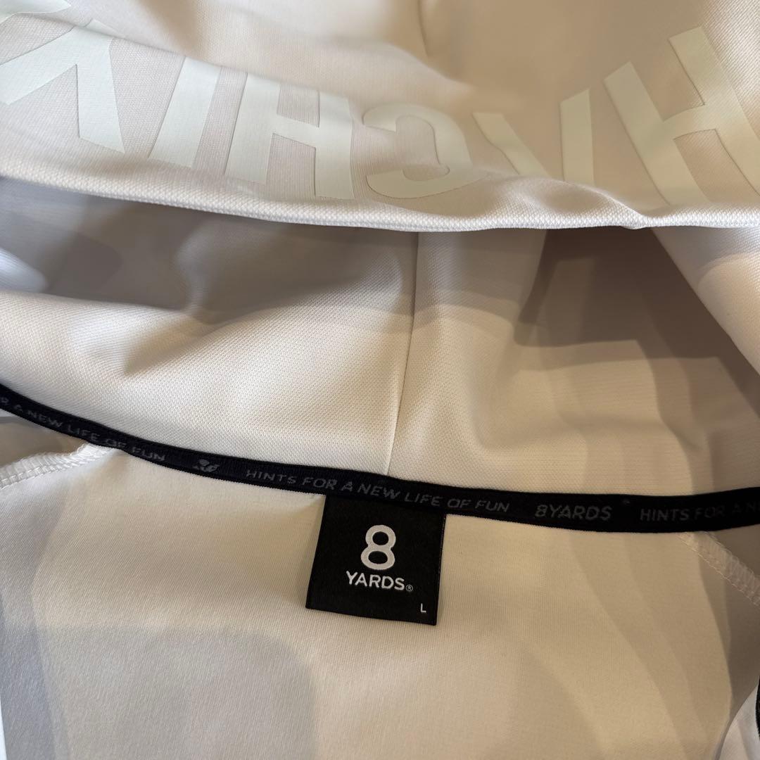 ま*ん様 8 YARDS フード付きジャケット L ホワイトパーカー