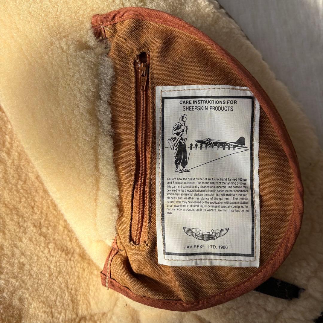 【美品】AVIREX アヴィレックス B-3 ムートン フライトジャケット 42