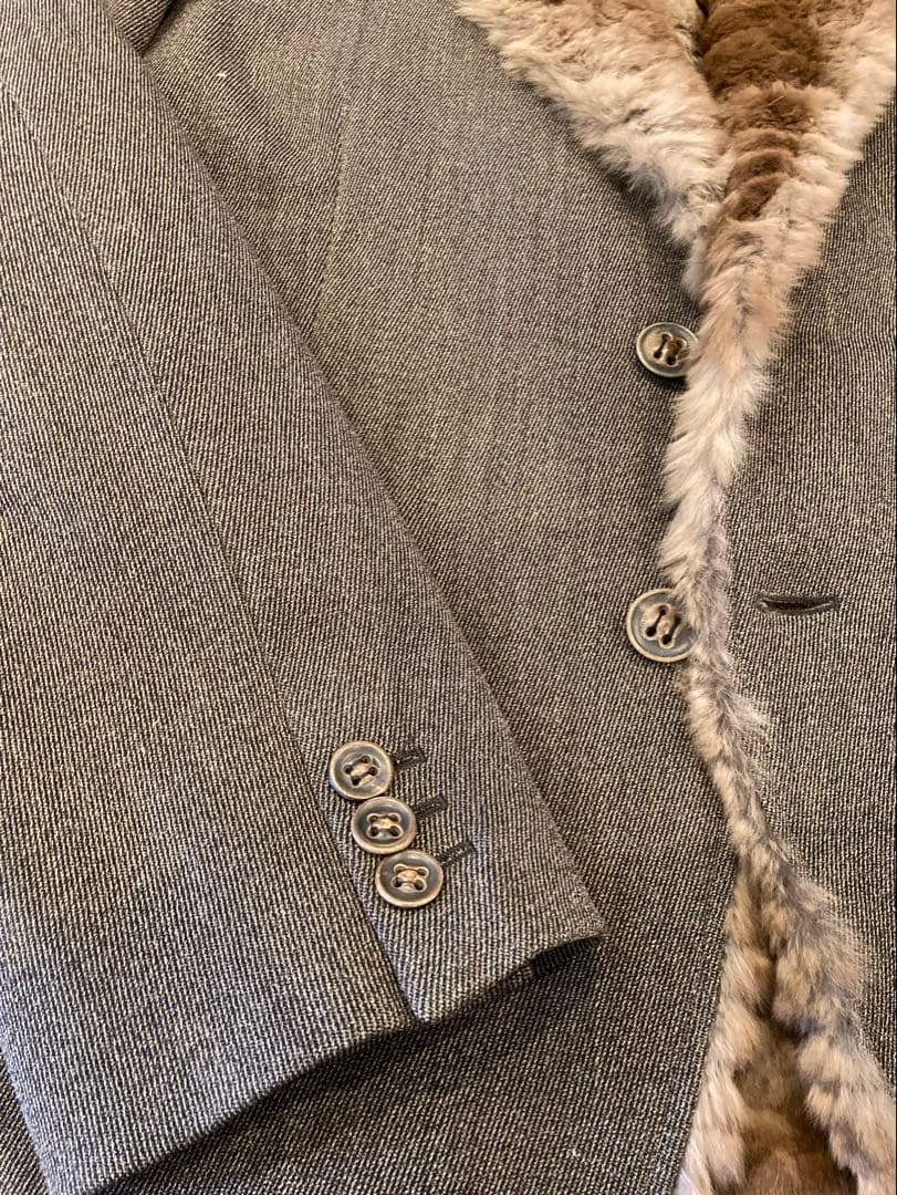 T*J様 グレー ファー襟 テーラードジャケット