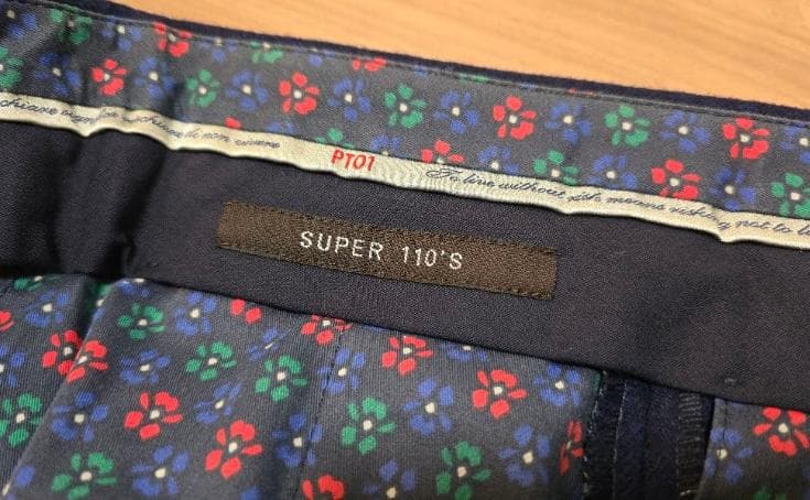 定価4.2万 PT01 SUPER 110'S ネイビー スラックス フランネル