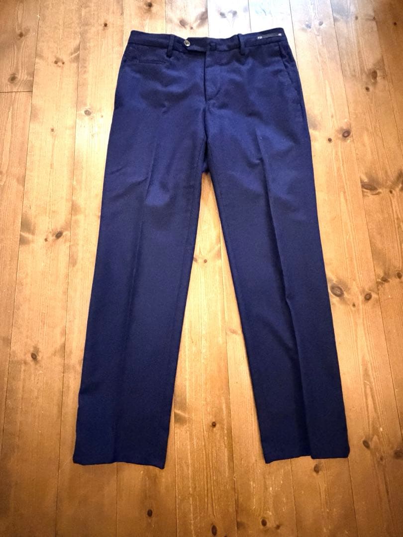 定価4.2万 PT01 SUPER 110'S ネイビー スラックス フランネル
