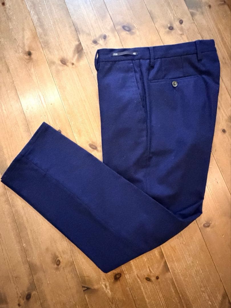 定価4.2万 PT01 SUPER 110'S ネイビー スラックス フランネル